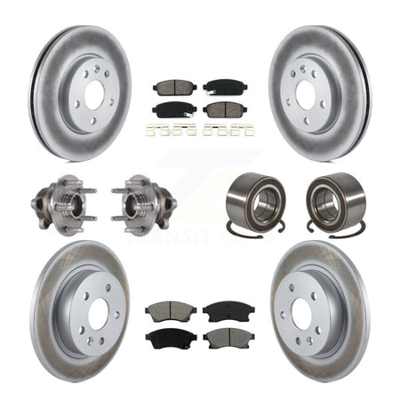 Front Rear Hub Bearing Coated Brake Rotor & Pads Kit (10Pc) For 2016-2017 Chevrolet Sonic KBB-124754