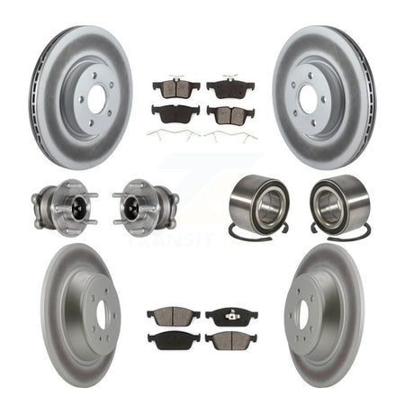 Front Rear Hub Bearing Coated Disc Brake Rotor Pad Kit (10Pc) For Ford Escape Lincoln MKC KBB-124759