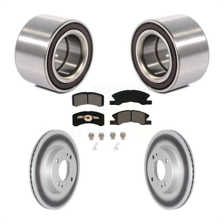 Front Wheel Bearing Coated Disc Brake Rotor & Pads Kit For 2017-2022 Mitsubishi Mirage G4 KBB-124799