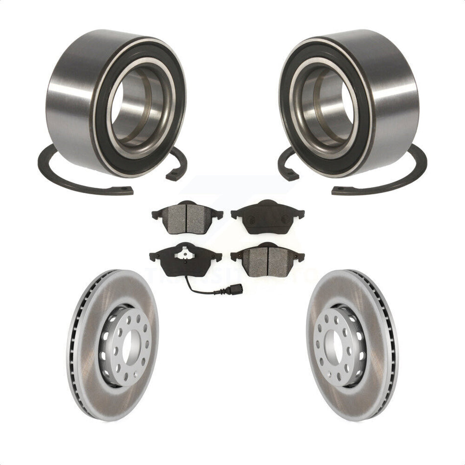 Front Wheel Bearing Coated Disc Brake Rotors And Pads Kit For Audi A6 Quattro 100 KBB-124803