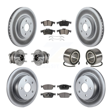 Front Rear Hub Bearing Coated Brake Rotor & Pads Kit (10Pc) For Ford Escape FWD with 2.0L KBB-124859