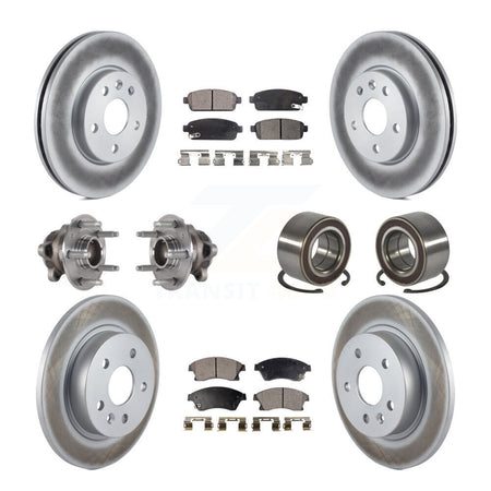 Front Rear Hub Bearing Coated Brake Rotor & Pads Kit (10Pc) For 2016-2017 Chevrolet Sonic KBB-124892
