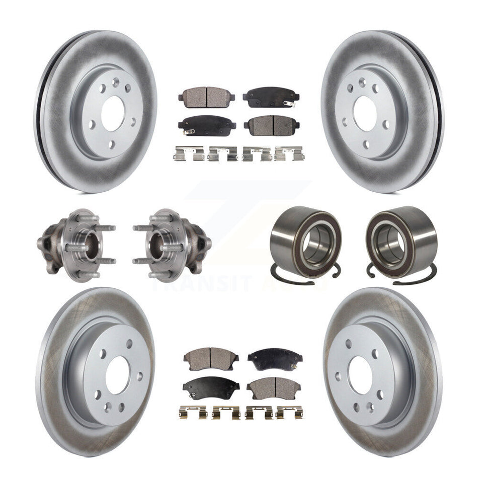 Front Rear Hub Bearing Coated Brake Rotor & Pads Kit (10Pc) For 2016-2017 Chevrolet Sonic KBB-124892