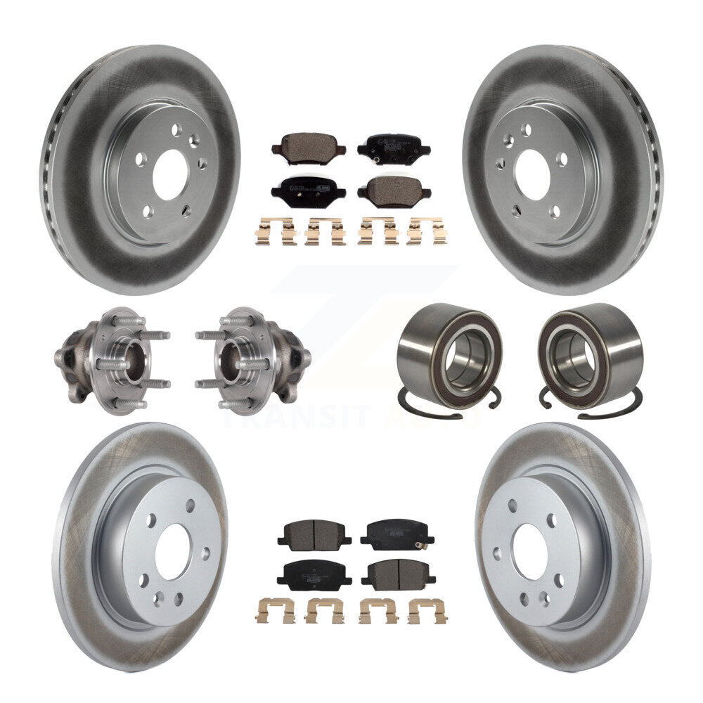 Front Rear Hub Bearing Coated Brake Rotor Pads Kit (10Pc) For Buick Encore Chevrolet Trax KBB-124893