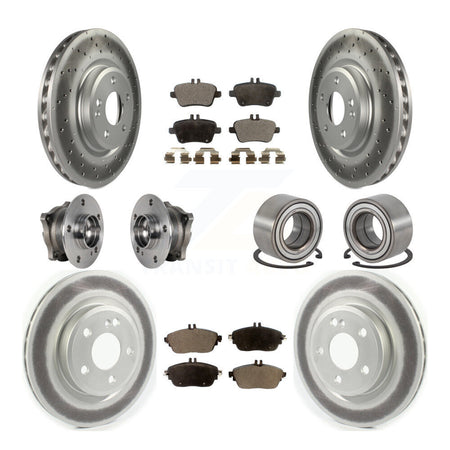 Front Rear Hub Bearing Coat Brake Rotor Pad Kit (10Pc) For 15-18 Mercedes-Benz CLA250 AWD KBB-124901