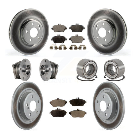 Front Rear Hub Bearing Coated Brake Rotor Pads Kit (10Pc) For Mercedes-Benz GLA250 CLA250 KBB-124902