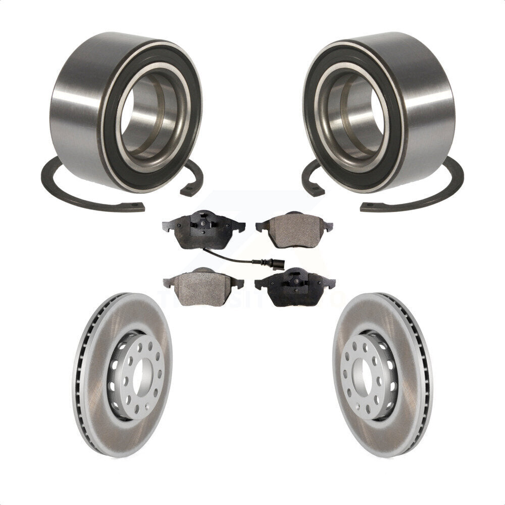 Front Wheel Bearing Coated Disc Brake Rotors And Ceramic Pads Kit For Audi A6 Quattro 100 KBB-124919