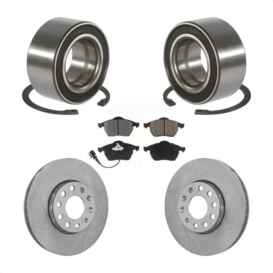 Front Wheel Bearing Disc Brake Rotors And Ceramic Pads Kit For Audi A6 Quattro 100 KBB-124968