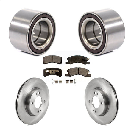 Front Wheel Bearing Disc Brake Rotors And Pads Kit For 2017-2022 Mitsubishi Mirage G4 KBB-124993