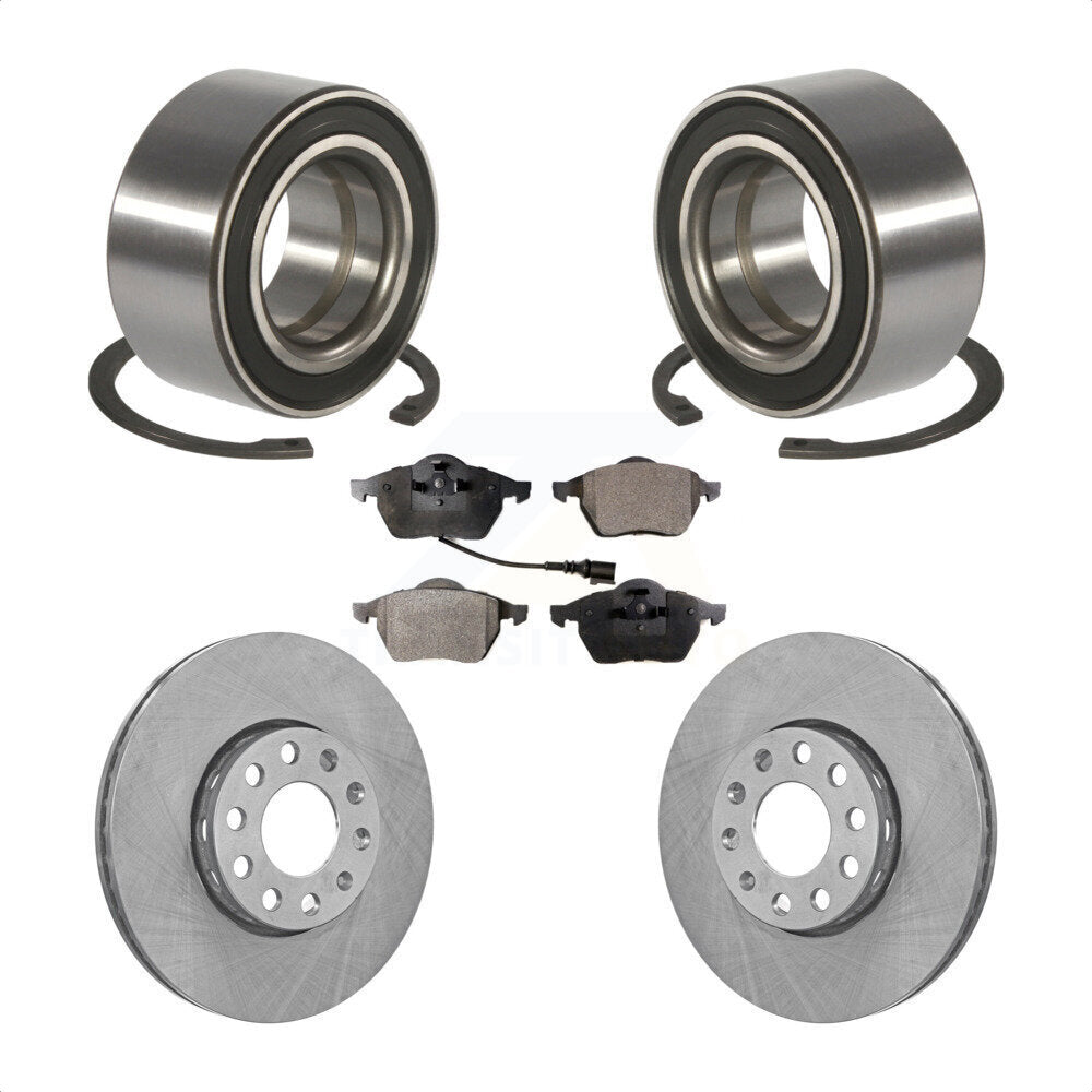 Front Wheel Bearing Disc Brake Rotors And Semi-Metallic Pads Kit For Audi A6 Quattro 100 KBB-124996