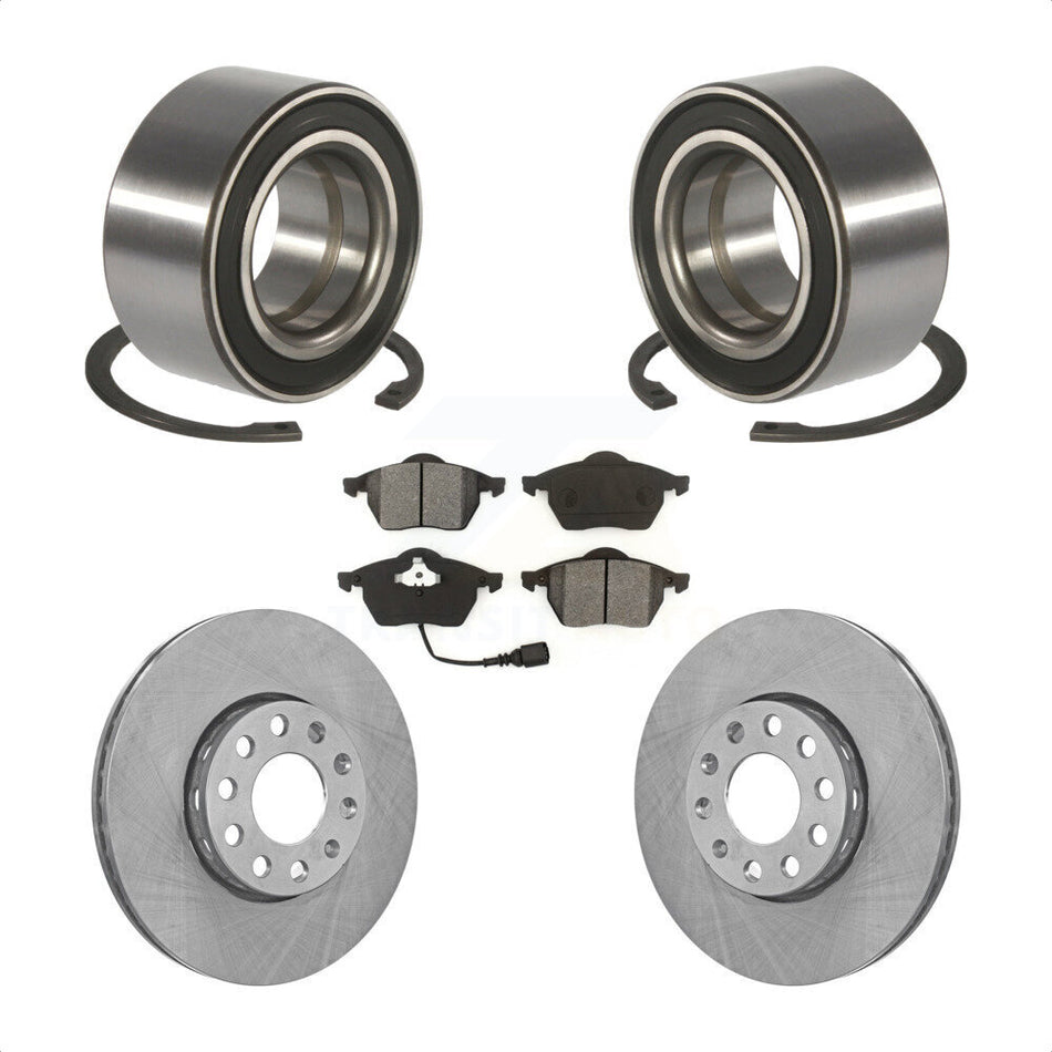 Front Wheel Bearing Disc Brake Rotors And Semi-Metallic Pads Kit For Audi A6 Quattro 100 KBB-125029