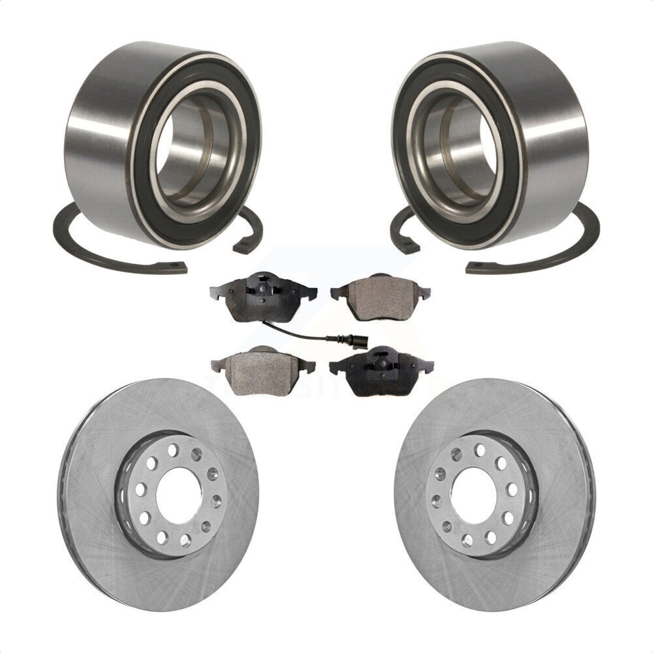 Front Wheel Bearing Disc Brake Rotors And Ceramic Pads Kit For Audi A6 Quattro 100 KBB-125073