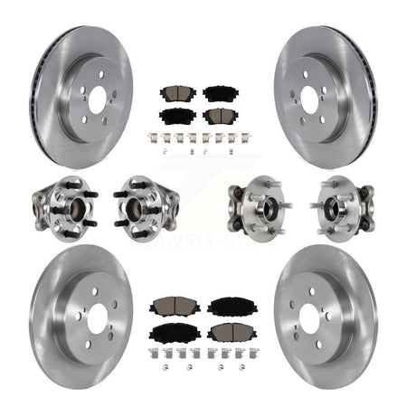 Front Rear Hub Bearings Disc Brake Rotors And Ceramic Pads Kit (10Pc) For Toyota Corolla KBB-125100