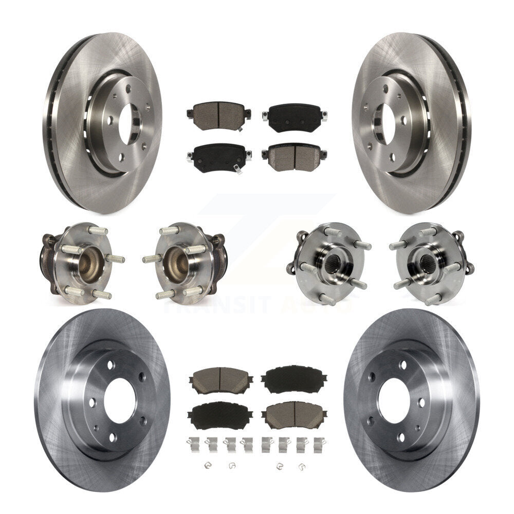 Front Rear Hub Bearing Brake Rotor & Pad Kit (10Pc) For 19-21 Mazda 6 Naturally Aspirated KBB-125113
