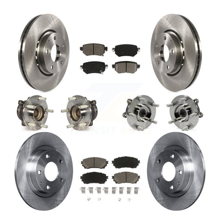 Front Rear Hub Bearing Brake Rotor & Pad Kit (10Pc) For 19-21 Mazda 6 Naturally Aspirated KBB-125113