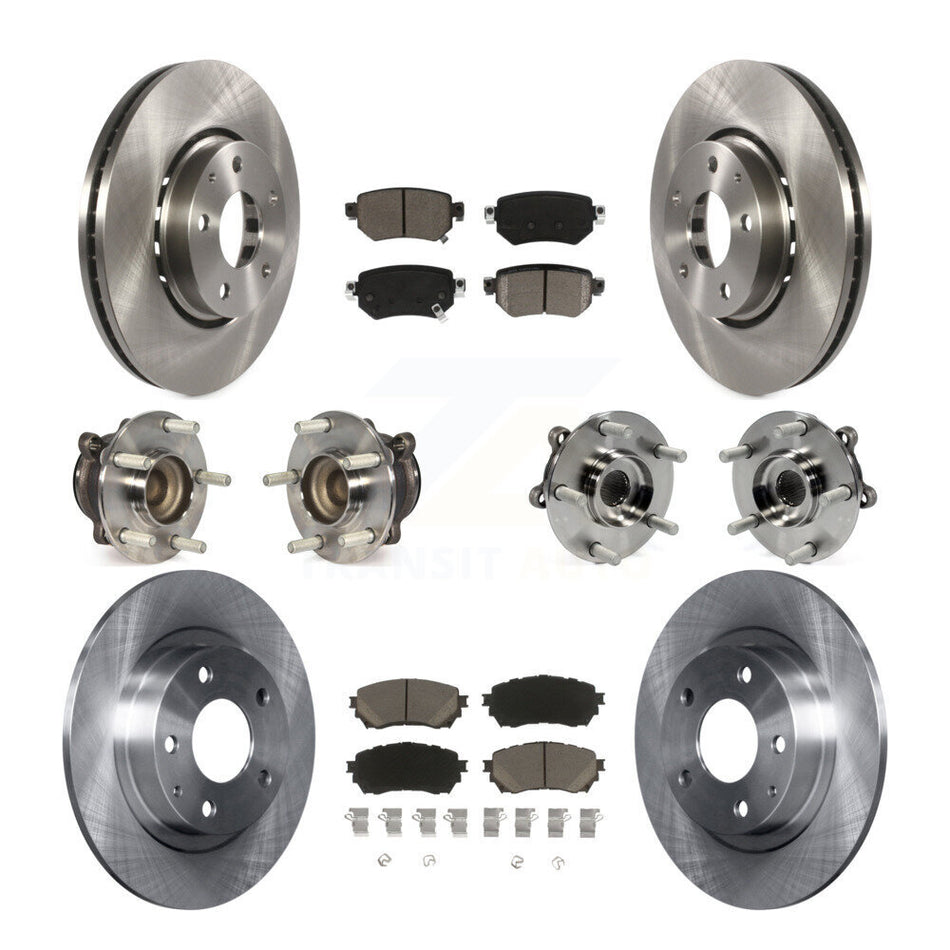 Front Rear Hub Bearing Brake Rotor & Pad Kit (10Pc) For 19-21 Mazda 6 Naturally Aspirated KBB-125113