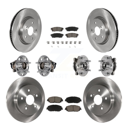 Front Rear Hub Bearings Disc Brake Rotors And Ceramic Pads Kit (10Pc) For Toyota Camry KBB-125119