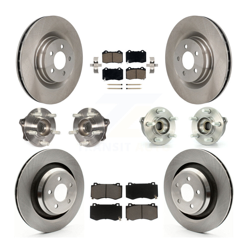 Front Rear Hub Bearing Disc Brake Rotors And Pads Kit (10Pc) For Dodge Challenger Charger KBB-125151