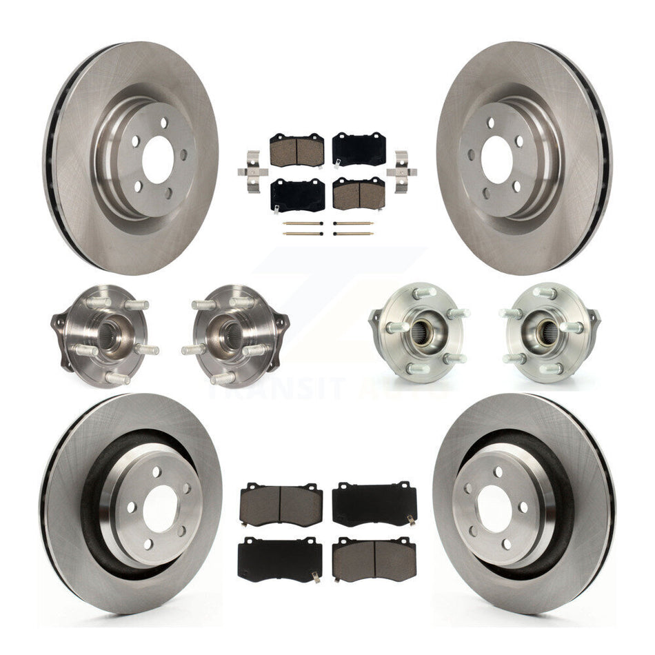 Front Rear Hub Bearing Disc Brake Rotors And Pads Kit (10Pc) For Dodge Challenger Charger KBB-125151