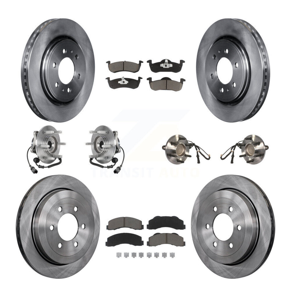 Front Rear Hub Bearing Brake Rotor & Pad Kit (10Pc) For Ford Expedition Lincoln Navigator KBB-125160