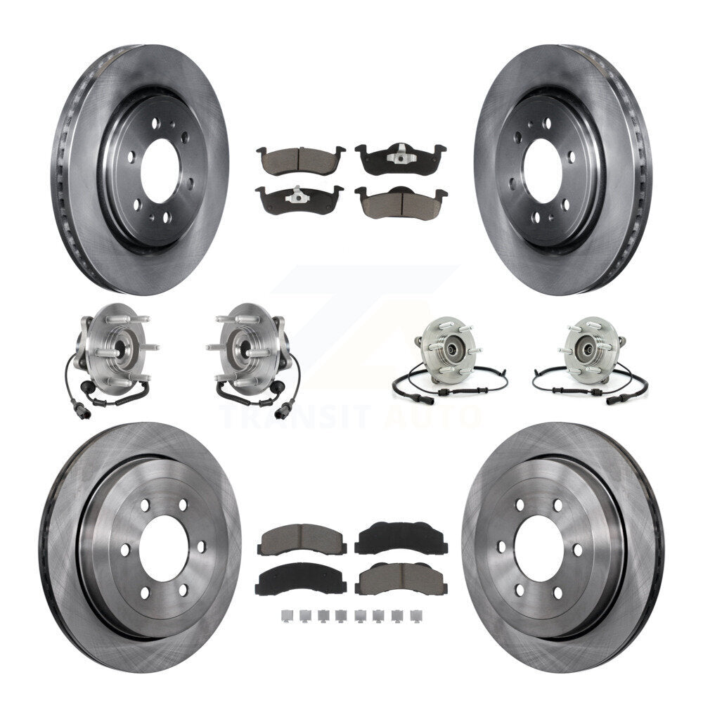 Front Rear Hub Bearing Brake Rotor & Pad Kit (10Pc) For Ford Expedition Lincoln Navigator KBB-125161