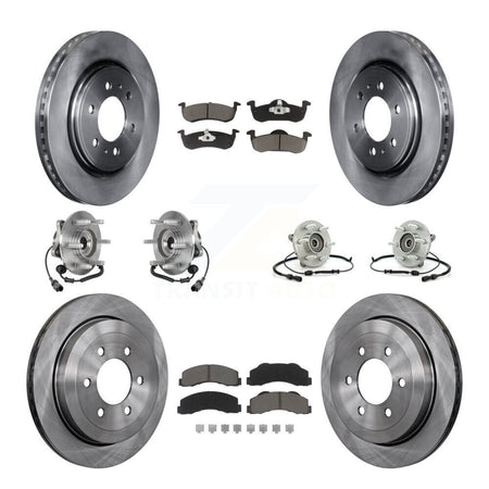 Front Rear Hub Bearing Brake Rotor & Pad Kit (10Pc) For Ford Expedition Lincoln Navigator KBB-125161