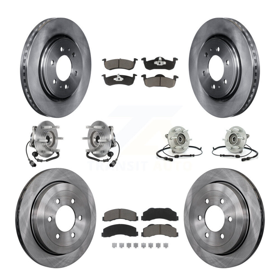Front Rear Hub Bearing Brake Rotor & Pad Kit (10Pc) For Ford Expedition Lincoln Navigator KBB-125161
