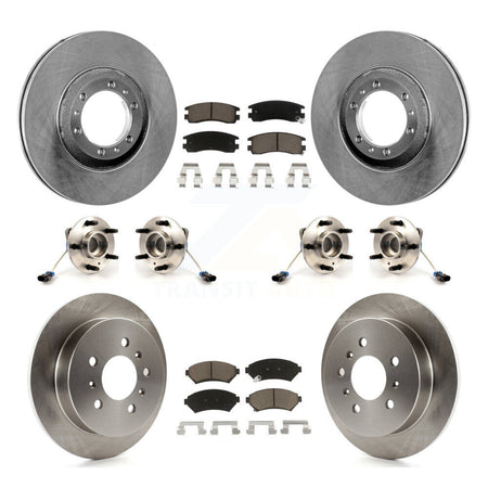 Front Rear Hub Bearing Disc Brake Rotors And Pads Kit (10Pc) For 2001 Pontiac Montana AWD KBB-125166