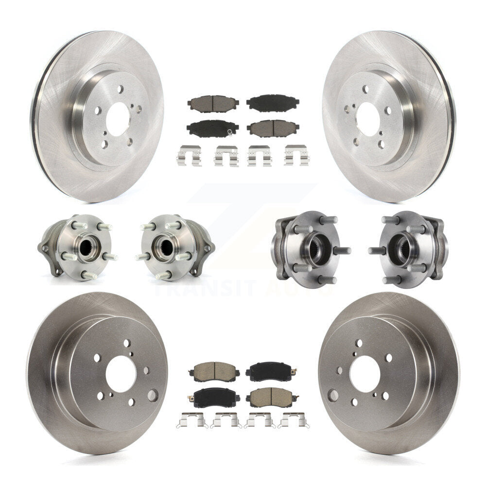 Front Rear Hub Bearing Disc Brake Rotors And Ceramic Pads Kit (10Pc) For Subaru Crosstrek KBB-125171