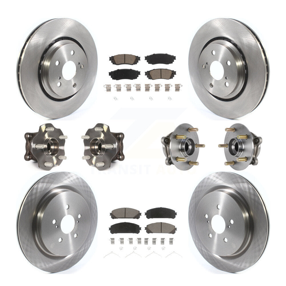 Front Rear Hub Bearing Brake Rotor & Pad Kit (10Pc) For Lexus RX350 RX450h RX350L RX450hL KBB-125173