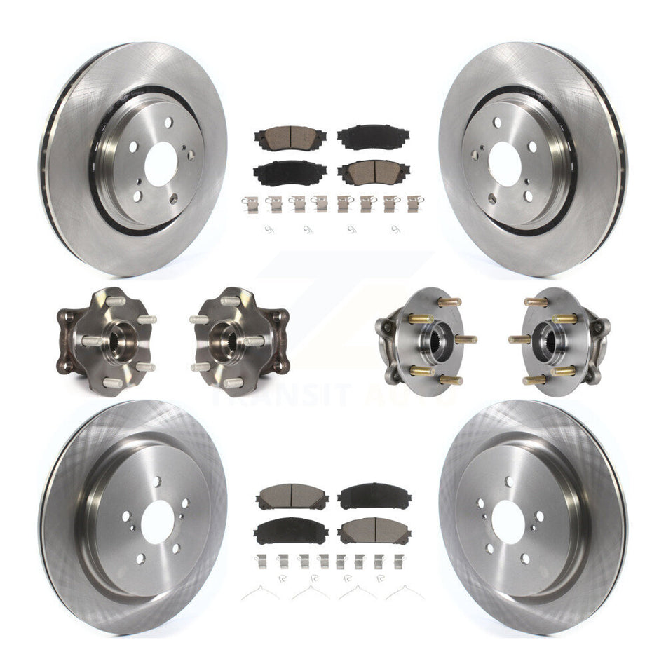 Front Rear Hub Bearing Brake Rotor & Pad Kit (10Pc) For Lexus RX350 RX450h RX350L RX450hL KBB-125173
