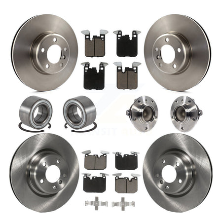 Front Rear Wheel Hub Bearing Disc Brake Rotor And Pad Shoe Kit (10Pc) For BMW M235i M240i KBB-125178