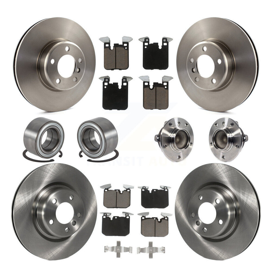 Front Rear Wheel Hub Bearing Disc Brake Rotor And Pad Shoe Kit (10Pc) For BMW M235i M240i KBB-125178
