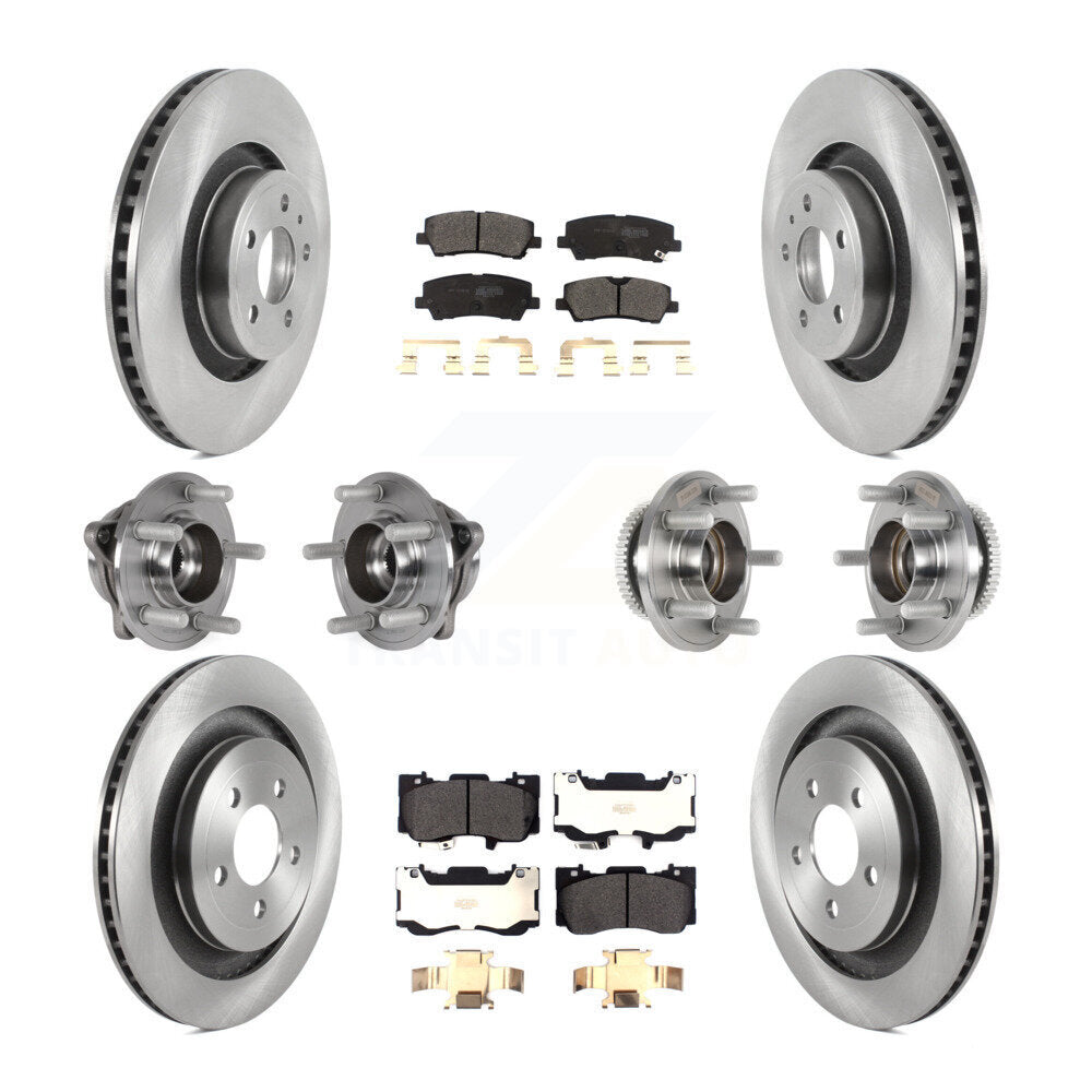 Front Rear Hub Bearing Brake Rotor Pads Kit (10Pc) For Ford Mustang Without Brembo Brakes KBB-125195