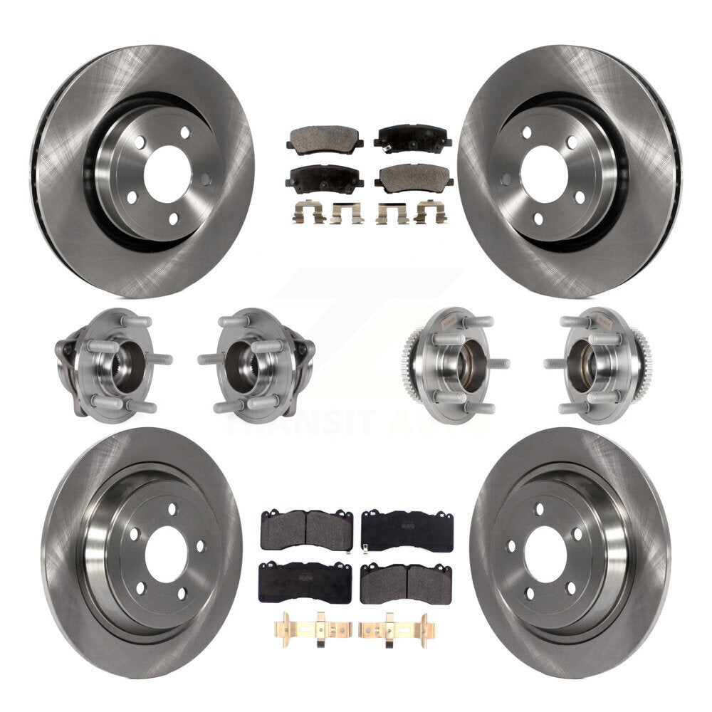 Front Rear Hub Bearing Brake Rotor Pads Kit (10Pc) For 15 Ford Mustang With Brembo Brakes KBB-125196