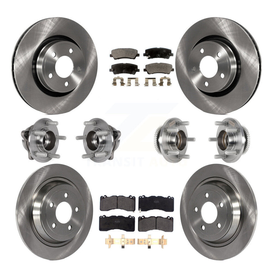 Front Rear Hub Bearing Brake Rotor Pads Kit (10Pc) For 15 Ford Mustang With Brembo Brakes KBB-125196