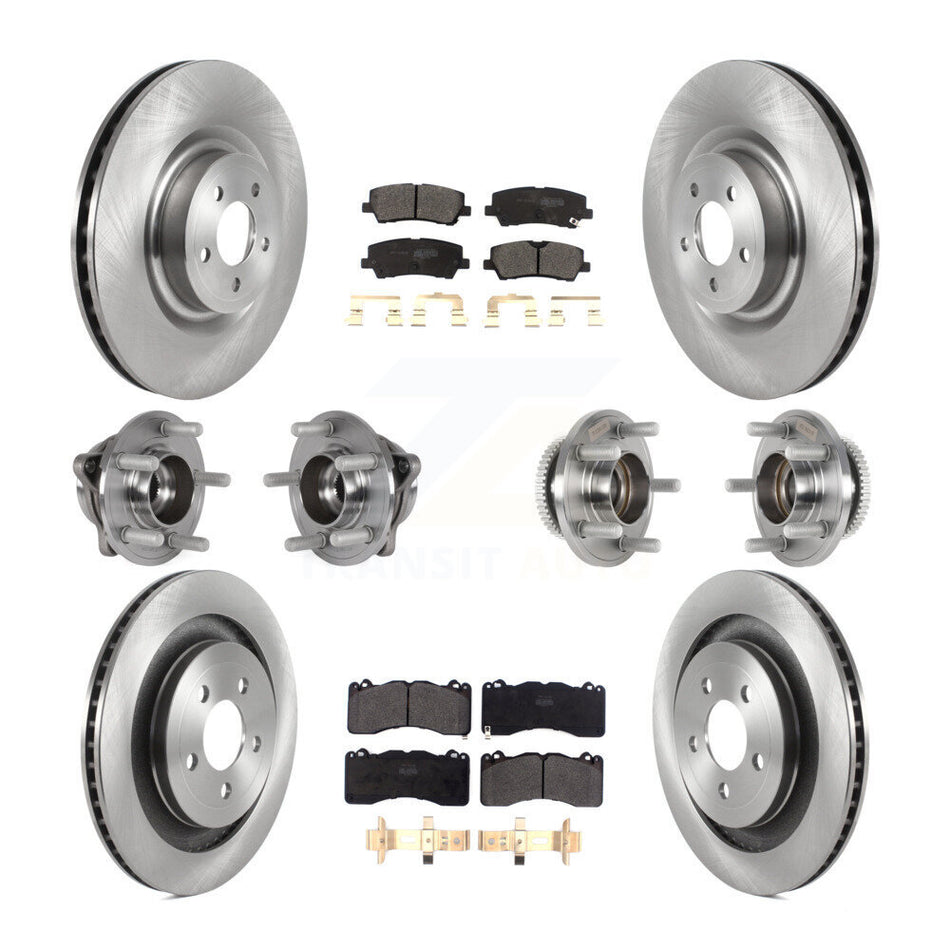 Front Rear Hub Bearing Brake Rotor And Pad Kit (10Pc) For Ford Mustang With Brembo Brakes KBB-125197