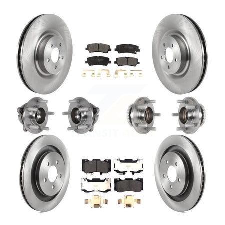 Front Rear Hub Bearing Brake Rotor Pads Kit (10Pc) For Ford Mustang Without Brembo Brakes KBB-125198