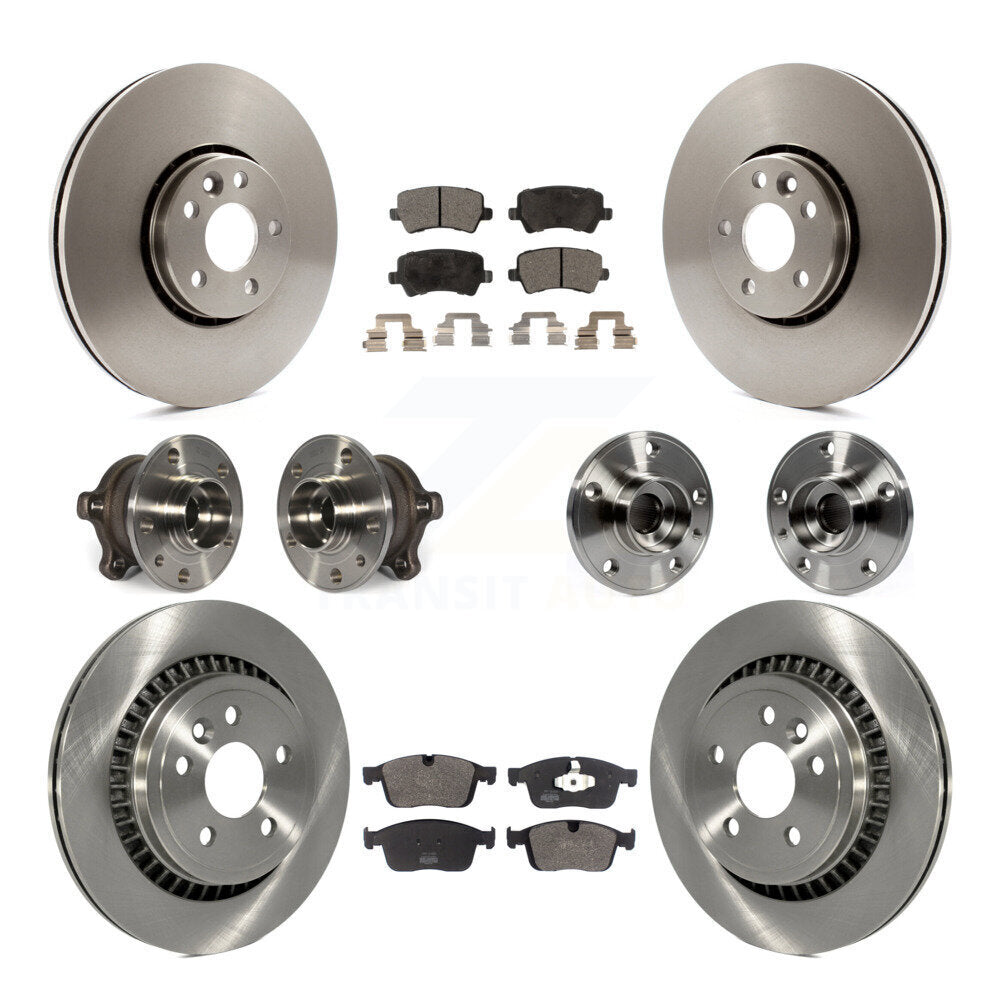 Front Rear Hub Bearings Disc Brake Rotors And Pads Kit (10Pc) For 2017 Volvo XC60 AWD KBB-125199