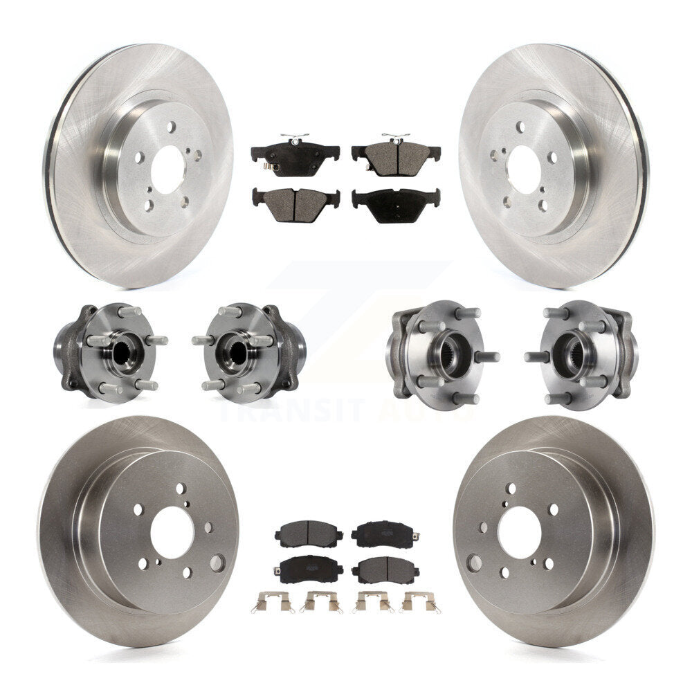 Front Rear Hub Bearing Brake Rotor & Pads Kit (10Pc) For 2020 Subaru Crosstrek GAS engine KBB-125205