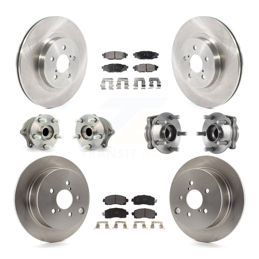 Front Rear Hub Bearing Assembly Disc Brake Rotor And Pads Kit (10Pc) For Subaru Crosstrek KBB-125206
