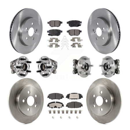 Front Rear Hub Bearing Disc Brake Rotor & Pad Kit (10Pc) For 2020-2022 Toyota Prius Prime KBB-125210