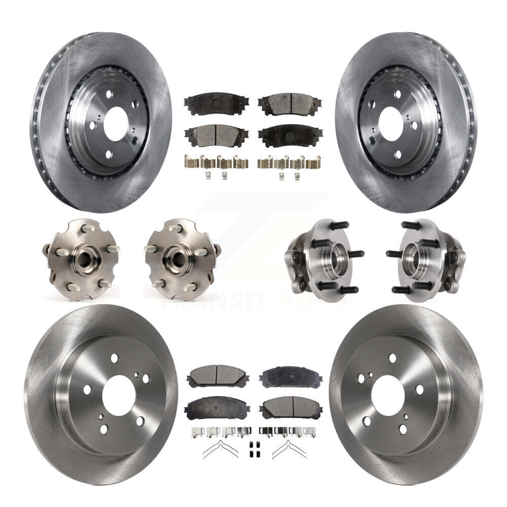 Front Rear Hub Bearing Disc Brake Rotor And Pads Kit (10Pc) For Lexus NX300 NX200t NX300h KBB-125225