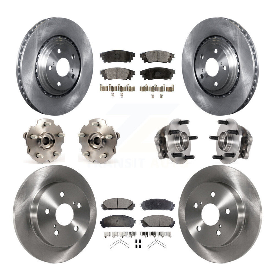 Front Rear Hub Bearing Disc Brake Rotor And Pads Kit (10Pc) For Lexus NX300 NX200t NX300h KBB-125225
