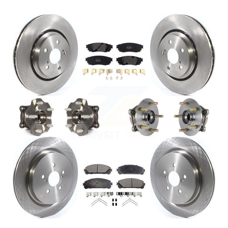 Front Rear Hub Bearing Brake Rotor & Pad Kit (10Pc) For Lexus RX350 RX450h RX350L RX450hL KBB-125227