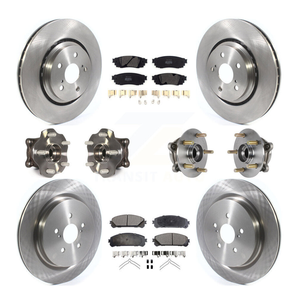 Front Rear Hub Bearing Brake Rotor & Pad Kit (10Pc) For Lexus RX350 RX450h RX350L RX450hL KBB-125227