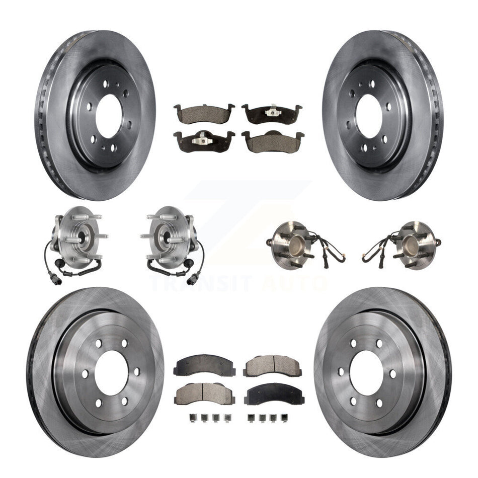Front Rear Hub Bearing Brake Rotor & Pad Kit (10Pc) For Ford Expedition Lincoln Navigator KBB-125256