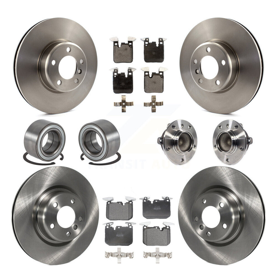 Front Rear Wheel Hub Bearing Disc Brake Rotor And Pad Shoe Kit (10Pc) For BMW M235i M240i KBB-125265