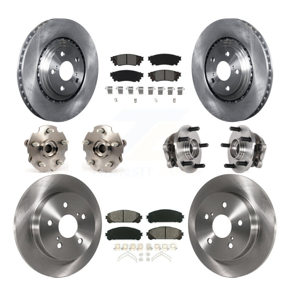 Front Rear Hub Bearing Disc Brake Rotor And Pads Kit (10Pc) For Lexus NX300 NX200t NX300h KBB-125288