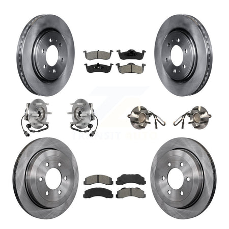 Front Rear Hub Bearing Brake Rotor & Pad Kit (10Pc) For Ford Expedition Lincoln Navigator KBB-125330